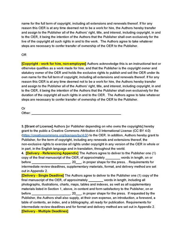 Adaptable Open Educational Resources Publishing Agreement - Page 2